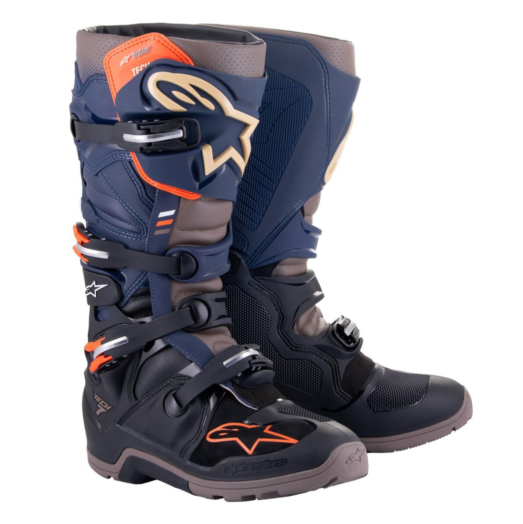 Alpinestars Tech 7 Drystar Enduro Motocross Boots - Navy Orange