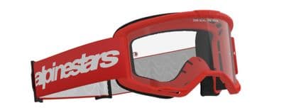 Alpinestars Vision 3 Wordmark Red Goggles - Clear Lens