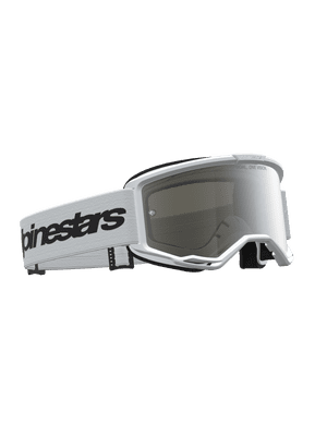 Alpinestars Vision 3 Wordmark White Black Goggles - Mirror Lens