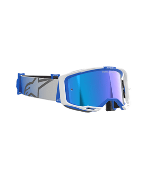 Alpinestars Vision 8 Corp Blue White Goggles - Mirror Lens