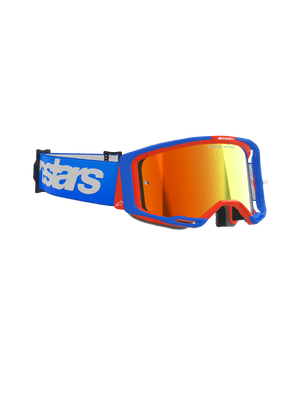Alpinestars Vision 8 Wordmark Blue Orange Goggles - Mirror Lens