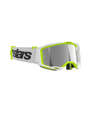 Alpinestars Vision 8 Wordmark White Yellow Goggles - Mirror Lens