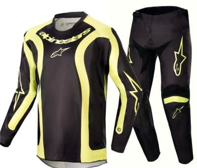 Alpinestars Youth Lurv Motocross Kit Combo- Black Yellow