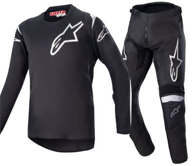 Alpinestars Youth Racer Graphite Motocross Kit Combo- Black