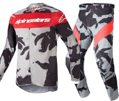 Alpinestars Youth Racer Tactical Motocross Kit Combo- Camo Red