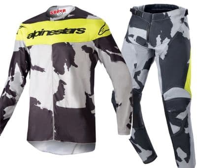 Alpinestars Youth Racer Tactical Motocross Kit Combo- Camo Yellow
