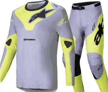 Alpinestars Youth Racer Veil Motocross Kit Combo - Grey Yellow