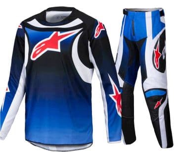 Alpinestars Youth Racer Wurx Motocross Kit Combo- Blue Black