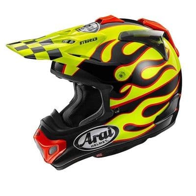 Arai MX-V EVO Flame Motocross Helmet - Yellow