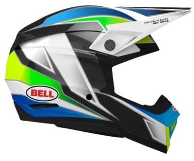 Bell Moto-10 Spherical Grid Motocross Helmet - White Blue