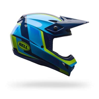 Bell MX-10 MIPS Spiral Motocross Helmet - Blue Yellow