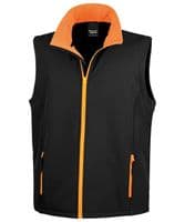 Custom Printed Softshell Bodywarmer - Black/Orange