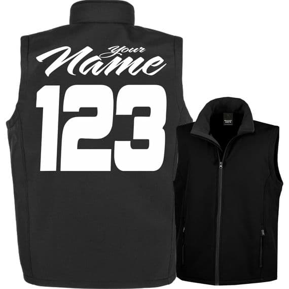 Custom Printed Softshell Kids/ Youth Bodywarmer - Black - Style 2