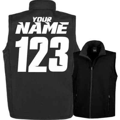 Custom Printed Softshell Kids/ Youth Bodywarmer - Black - Style 4