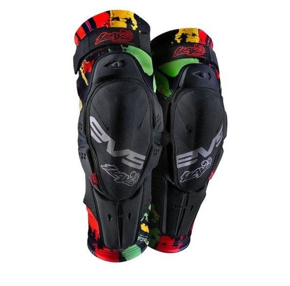 EVS Slayco 96 Knee Guards - Explosion Red/ Yellow