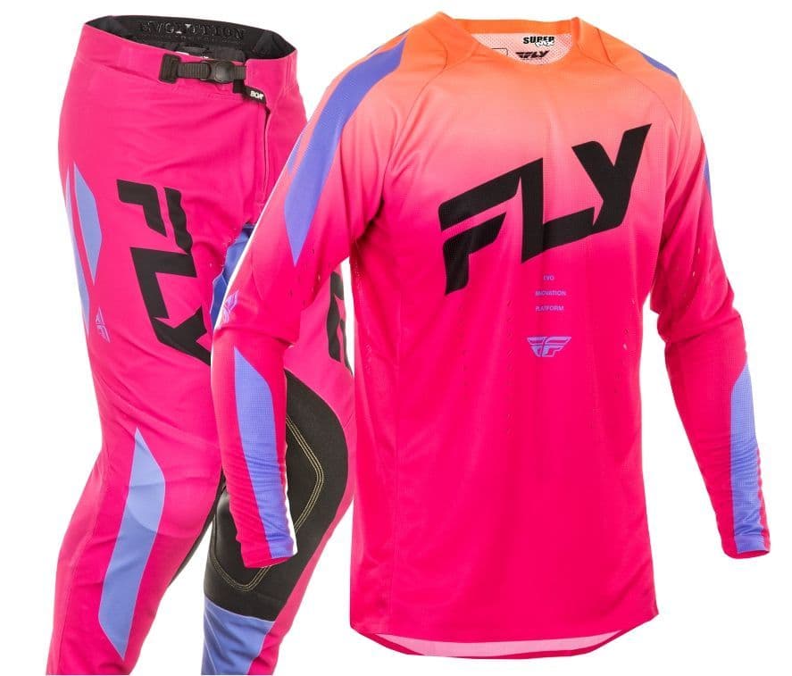 Fly Evolution DST Motocross Kit Combo Pink Lavender