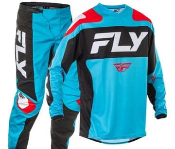 Fly F-16  Motocross Kit Combo - Cyan Black White
