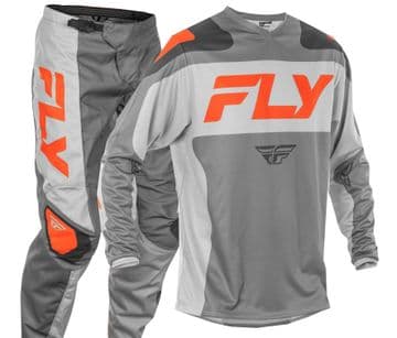 Fly F-16  Motocross Kit Combo - Grey Orange