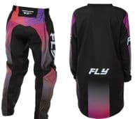 Fly F16 Youth Motocross Kit - Black Red Purple