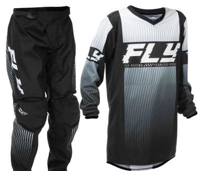 Fly F16 Youth Motocross Kit - Black White