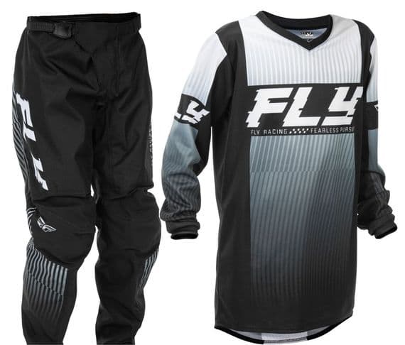 Fly F16 Youth Motocross Kit - Black White