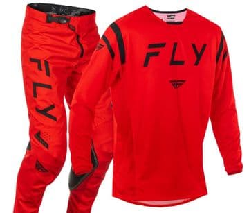 Fly Kinetic Center Motocross Kit Combo - Red