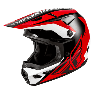Fly Kinetic Crest Motocross Helmet - Black Red