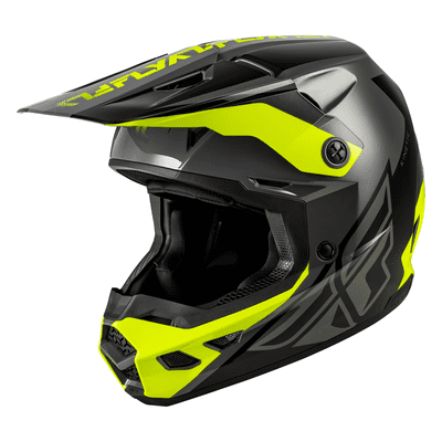 Fly Kinetic Crest Motocross Helmet - Black Yellow