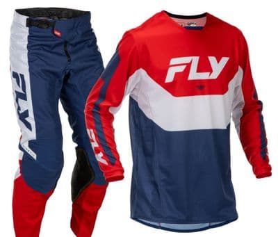 Fly Kinetic Motocross Kit Combo - Red White Blue