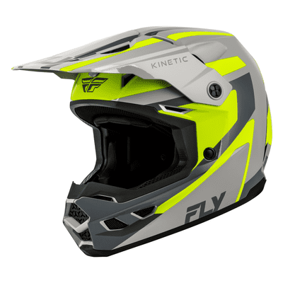 Fly Kinetic Sync Motocross Helmet - Grey Yellow