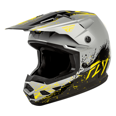 Fly Kinetic Youth Drip Motocross Helmet - Black Yellow