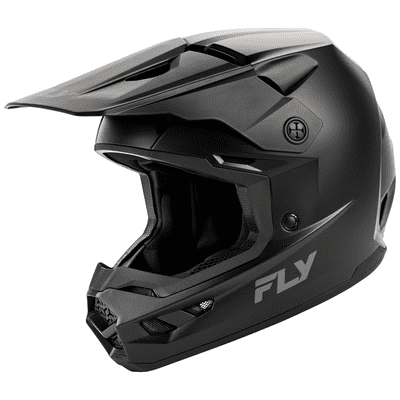 Fly Kinetic Youth Solid Motocross Helmet - Matte Black