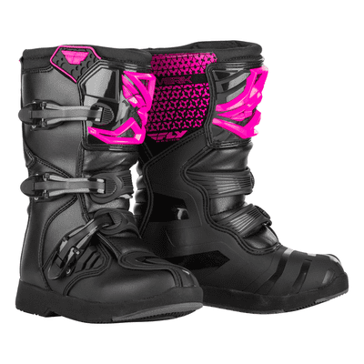 Fly Maverik Kids Youth Motocross Boots - Black Pink