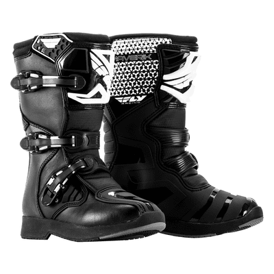 Fly Maverik Kids Youth Motocross Boots - Black White
