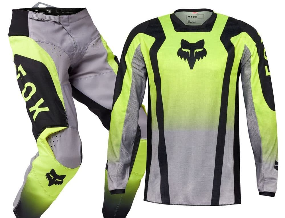 Fox 180 Lean Motocross Kit Combo Flo Yellow