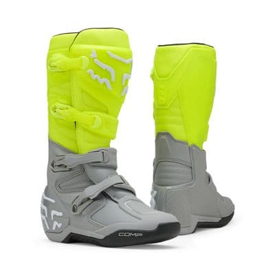 Fox Racing Comp Motocross Boots - Yellow/ Grey