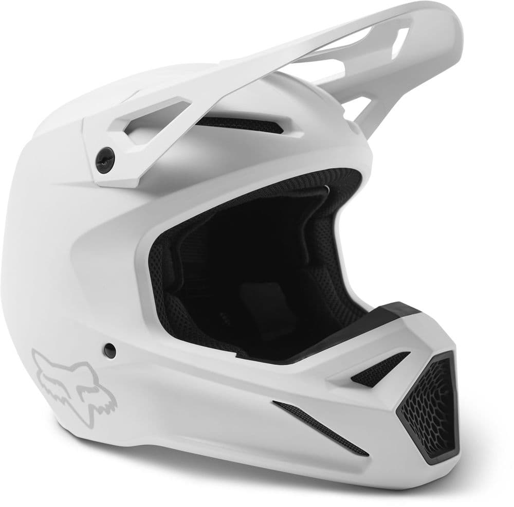 Fox V1 Solid White Motocross Helmet - Main Image