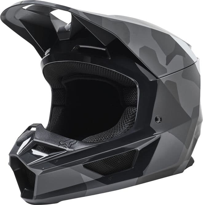 Fox V1 Youth Bnkr MX Helmet- Black Camo