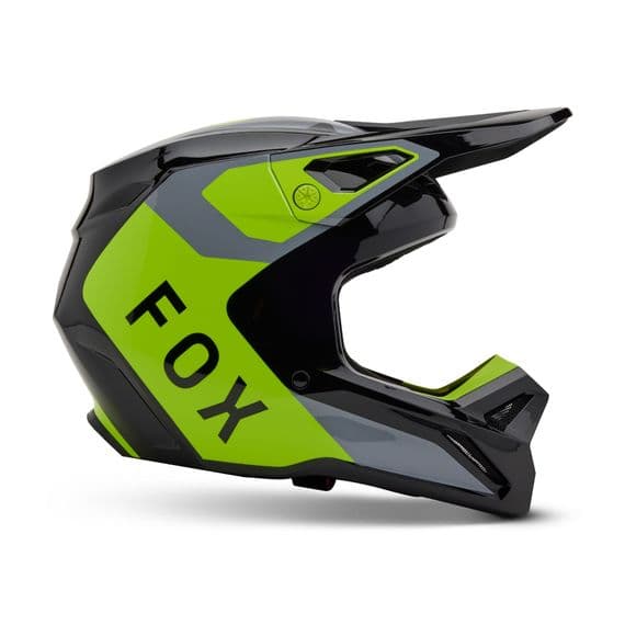 Fox V1 Youth Lean Motocross Helmet - Grey/Yellow
