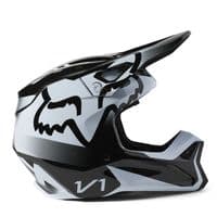 Fox V1 Youth Leed Motocross Helmet - Black White