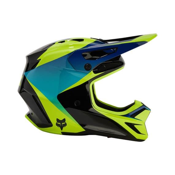 Fox V3 Kids Streak Motocross Helmet - Black Yellow