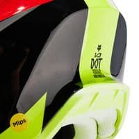 Fox V3 Revise Motocross Helmet - Red Yellow