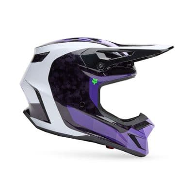 Fox V3 RS Grid Carbon Motocross Helmet- Black Purple