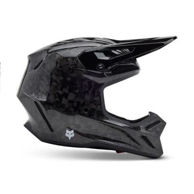 Fox V3 RS Solid Carbon Motocross Helmet - Gloss