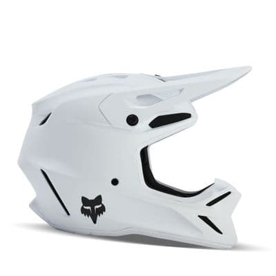 Fox V3 Solid Motocross Helmet - White