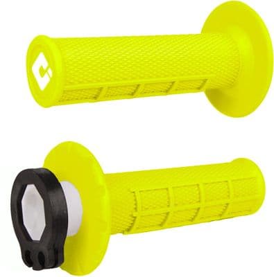 ODI Lock On Half Waffle Motocross Grips - Flo Yellow