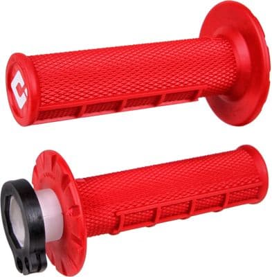 ODI Lock On Half Waffle Motocross Grips  - Red