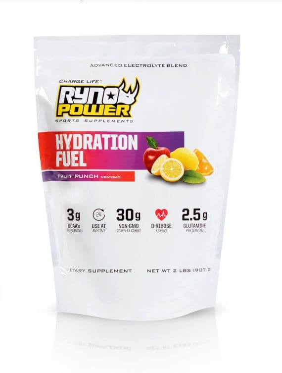 Ryno Power HYDRATION FUEL Fruit Punch Electrolyte Drink Mix | 20 Servings (2 LBS)