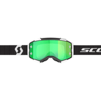 Scott Fury Chrome Black White Green MX Goggles