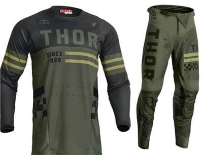 Thor Pulse Youth Combat Motocross Kit Combo - Army